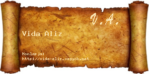 Vida Aliz névjegykártya